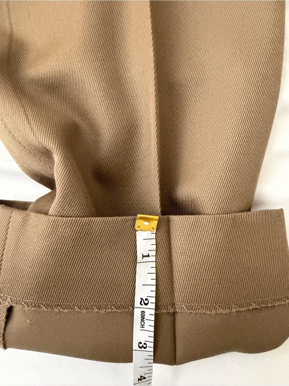 High rise double pleated wide leg tan trousers by J. Crew 100% Italian Wool - Picture 8 of 13